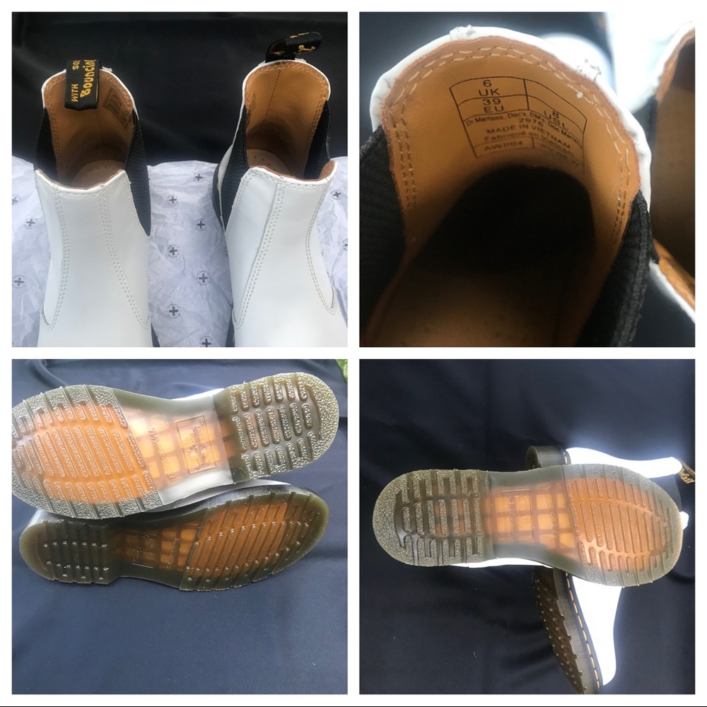 New Dr. Martens White Leather “Softy-T” 2976 Chelsea Boots - Picture 13 of 16